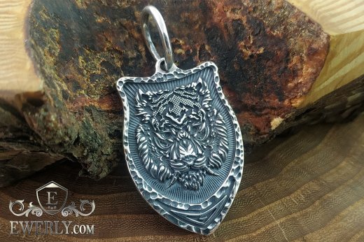 Buy pendant Tiger of sterling silver 131065VU