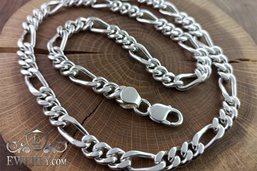 Buy Men's chain "Figaro", weaving "Figaro" of silver
