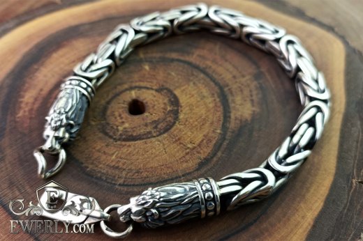 Silver bracelet - byzantine silver weaving for men to buy